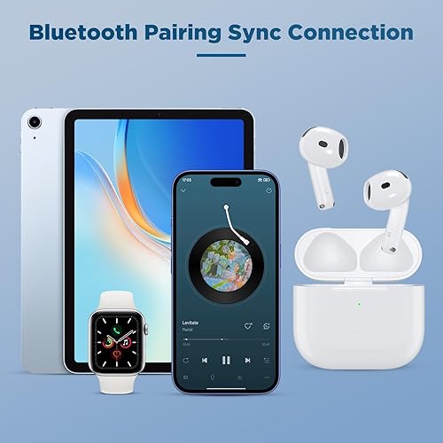 Miniatura 6 de Funda de carga inalámbrica para AirPods 4 Gen, compatible con AirPods 4 (puerto USB-C) de repuesto, batería integrada de 660 mAh con botón de