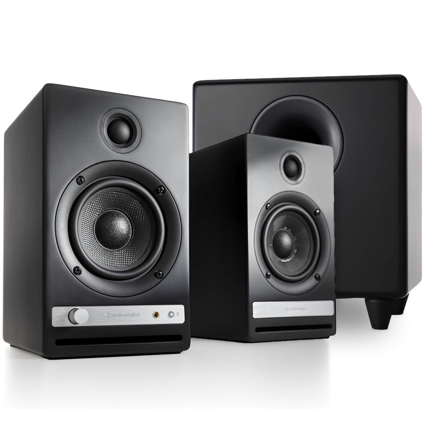 Audioengine HD4 Black Wireless Bluetooth Speakers and S8 Black Subwoofer Bundle