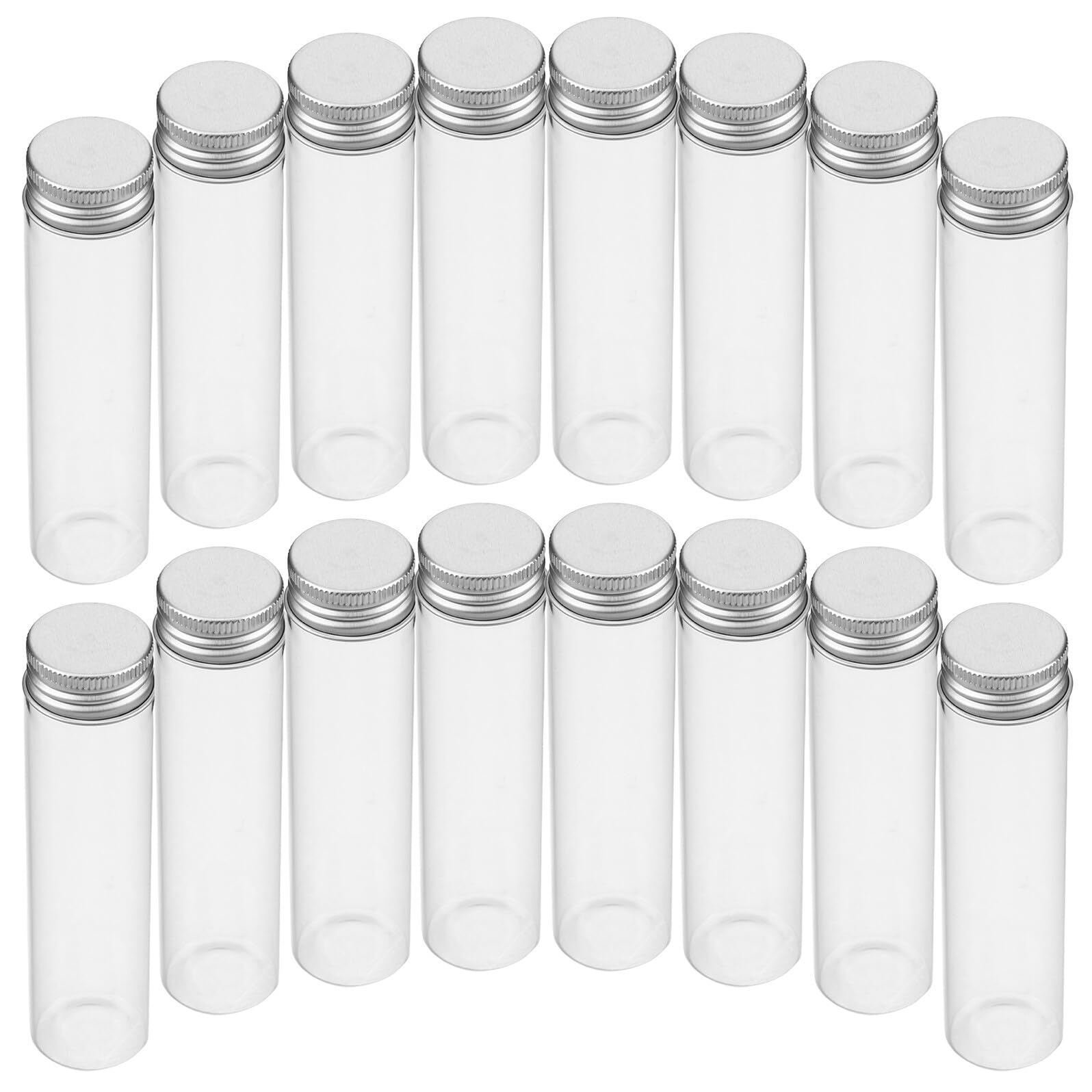 30 Fiale di Vetro Trasparente da 60 Ml con Tappo a Vite in Alluminio Provette Vuote per Cosmetici Bottiglie Compatte e Sigillate per Viaggi e Conservazione