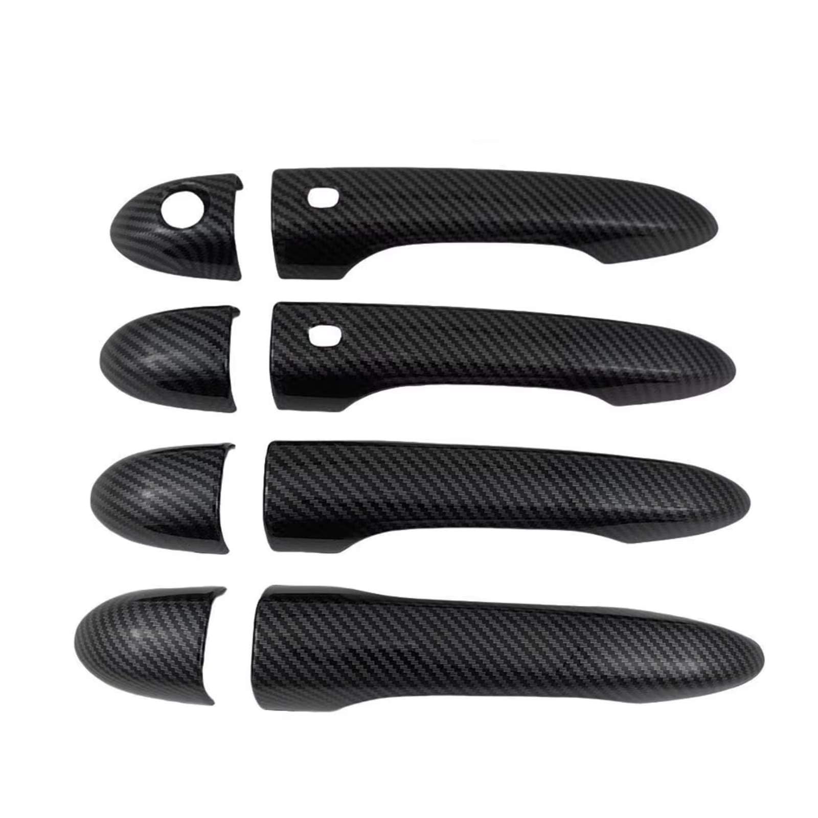 JJRFVBGT Door Handle Trim Compatible with Maserati for Quattroporte 2013-2024 ABS Carbon Fiber Glossy Black Accessories Car Exterior Door Handle Cover(Carbon Fiber 4 Smart)