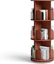 Rocco 360° Rotating Bookshelf (Teak Brown, 3-Tier)