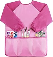Kopokita Waterproof Kids Art Smock for Toddlers - Long Sleeve Painting Apron with 3 Pockets, Ages 2-6