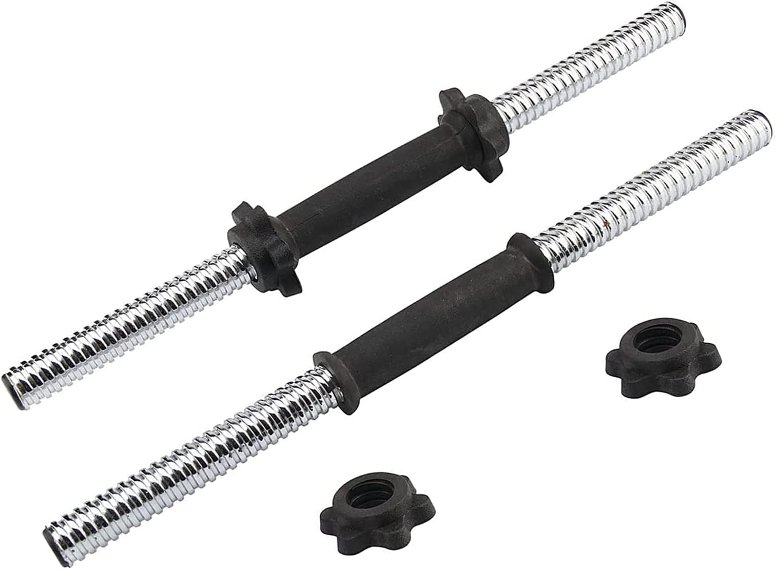 2 x Dumbbell Bar 18-Inch Universal Dumbbells Strength Training Accessories Gym Barbell Lifting Standard Dumbbell Bar with Spinlock Collars Fitness Equipment for Sports Various Warm-Up