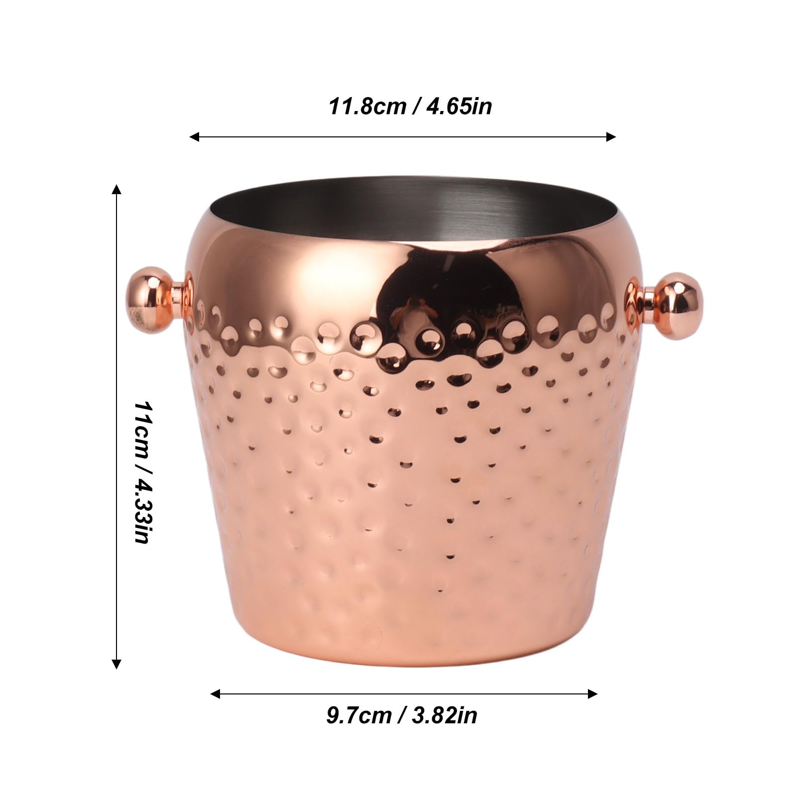 Mini secchiello per il ghiaccio isolato da 1 l, contenitore per ghiaccio a doppia parete in acciaio inox, per vino, champagne, accessori per casa, bar, feste (oro rosa)