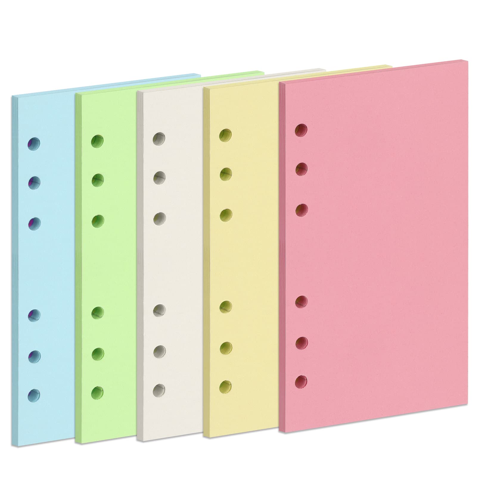 Toplive A5 Nachfüllpapier 100 Blatt – 5 Farben, 100 G/m², 6-Loch Für Ringbücher & Journals