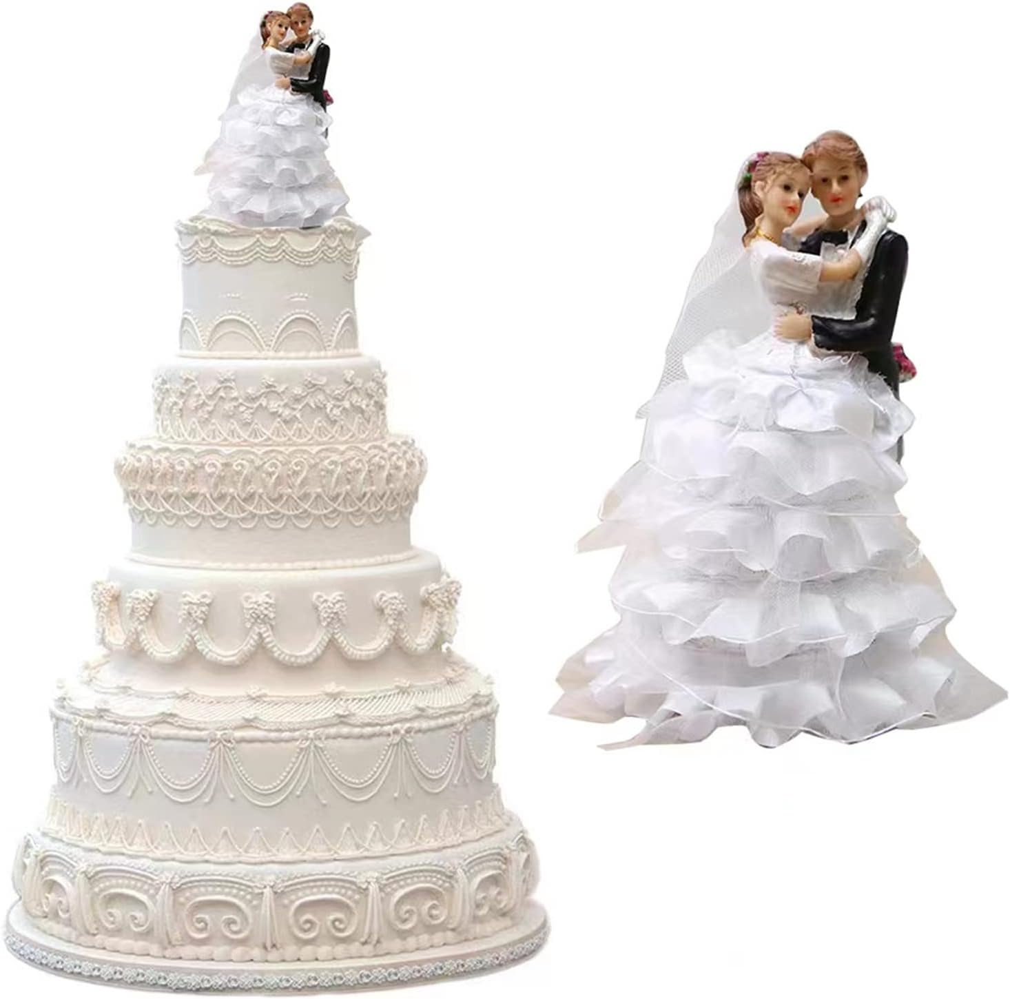 Cake Topper de boda, figura de novios para decoración de tarta de boda, novios para tarta de boda, figura de novios abrazados