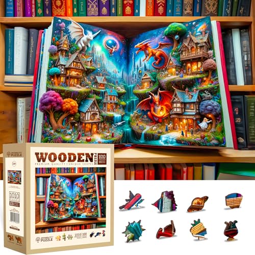Puzzle de madera WOODEN.CITY Enchanted Tales 1100 piezas para adultos, estilo fantasía, tamaño 20.43 x 15.16 in miniatura 1