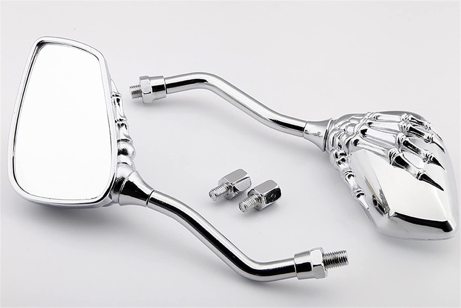 Specchietti Retrovisori Moto Teschio Cromati Per Honda Shadow Spirit Aero VT 750/1100 - 3