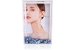 Exquisite Glitter Photo Frame Captures Precious Memories in Shimmering Blue Starry Magic