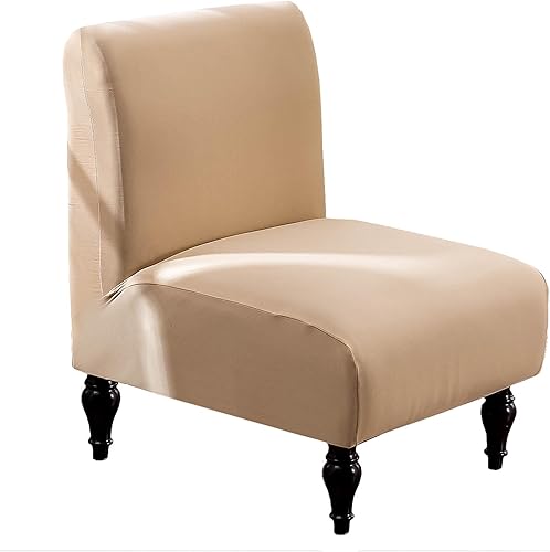 Miniatura 10 de SHILINTONG Funda para silla decorativa sin brazos, funda de alta elasticidad, tela jacquard de elastano para dormitorio, comedor, sala de estar,