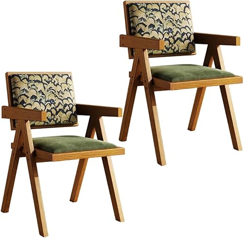 Miniatura 12 de YVYKFZD Juego de sillas de comedor de madera maciza, sillas de cocina sin brazos, silla de comedor tapizada con respaldo, sillón de terciopelo,