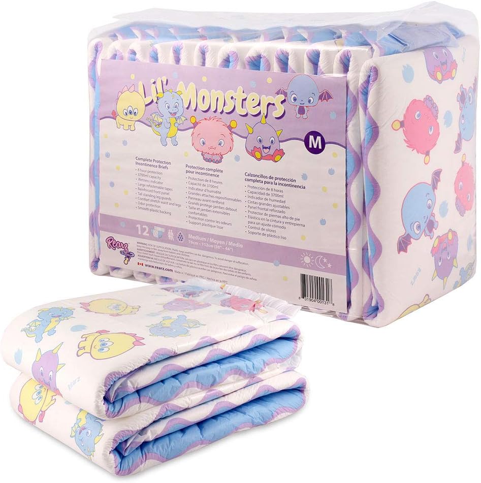 Rearz - Lil' Monsters - V2.0 - Adult Diapers (14 Pack) (Medium)
