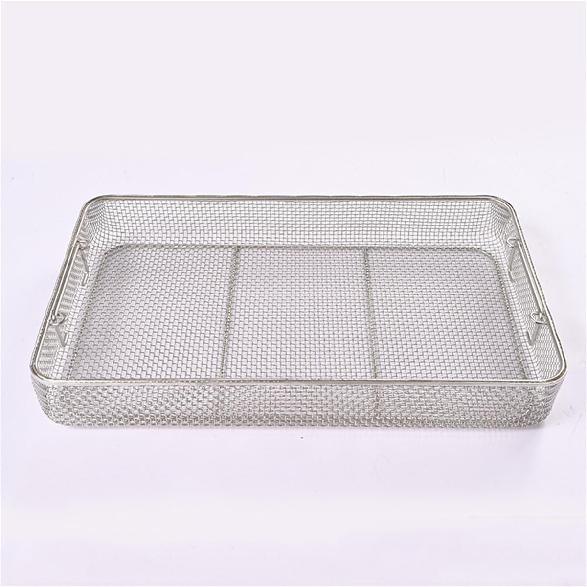 Medical 304 Stainless Steel Instrument Sterilization Baskets,Instrument Tray and Mesh Perforated Baskets Sterilization Tray,for Surgical Medical Dental Instruments,45 * 35 * 7cm
