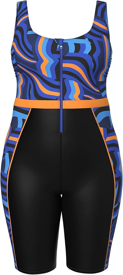 één Stuk Badpak Lange Pijpen Ulla Popken Badpak Conny - één Stuk Met Lange Pijpen | Golvend Patroon | Dames Zwempak Golvend Print één Stuk één Stuk Badpak Lange Pijpen Ulla Popken Badpak Conny - één Stuk Met Lange Pijpen | Golvend Patroon | Dames Zwempak Golvend Print één Stuk