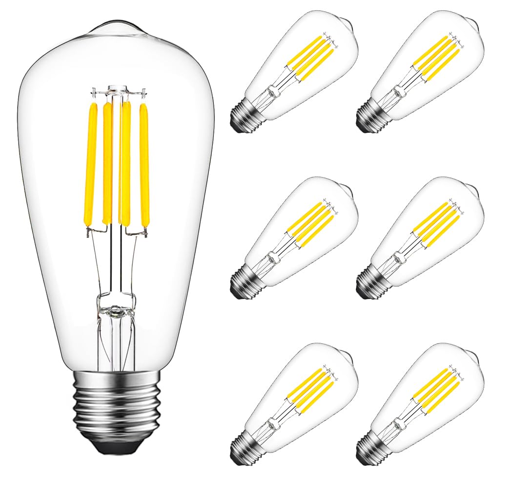 MAYCOLOR Ampoule LED Filament E27 T45 4W Equivalent 40W 400LM, Blanc Chaud 2700K, Vintage Ampoule Décorative Pour Les éclairages Nostalgiques Et Bars, Restaurant, Café, Non-dimmable, Lot De 8