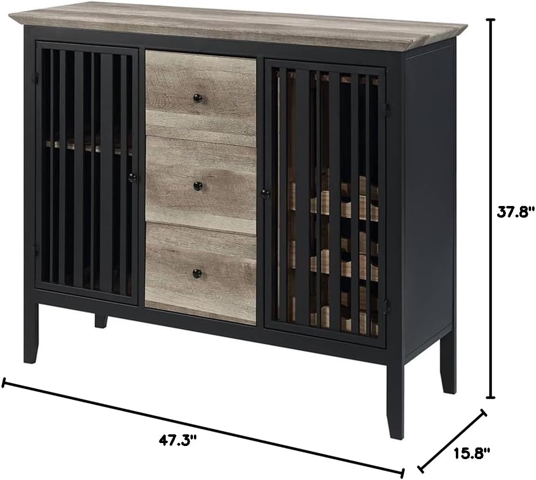 Acme Zudora Wooden Sever in Antique Oak and Black