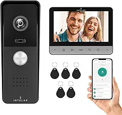 Campainha sem Fio, Vídeo Porteiro Inteligente, Porteiro Eletrônico 7'' Tela screen Vídeo Porteiro com Monofone e Visão Noturna