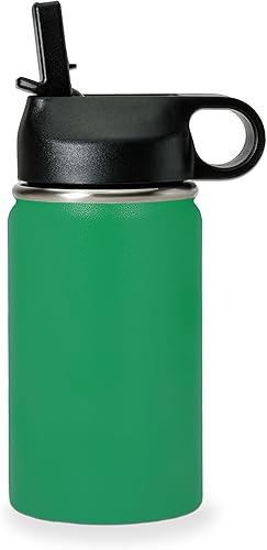 Vista 270 de LaserGram Botella de agua personalizada, palitos de lacrosse, acero inoxidable de doble pared aislada al vacío con popote superior, regalo grabado