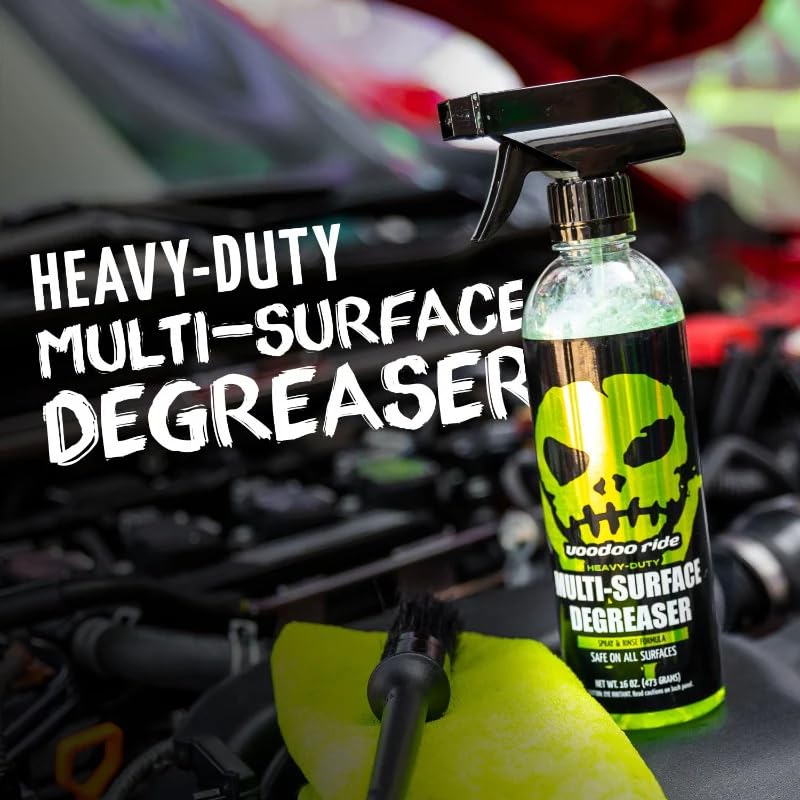 Voodoo Ride Automotive Multi-Surface Degreaser Heavy-Duty Citrus Based Formula, Dissolves Grease on Contact Versatile for Wheels Tires Engine Bays Degreaser and More, Citrus Scent