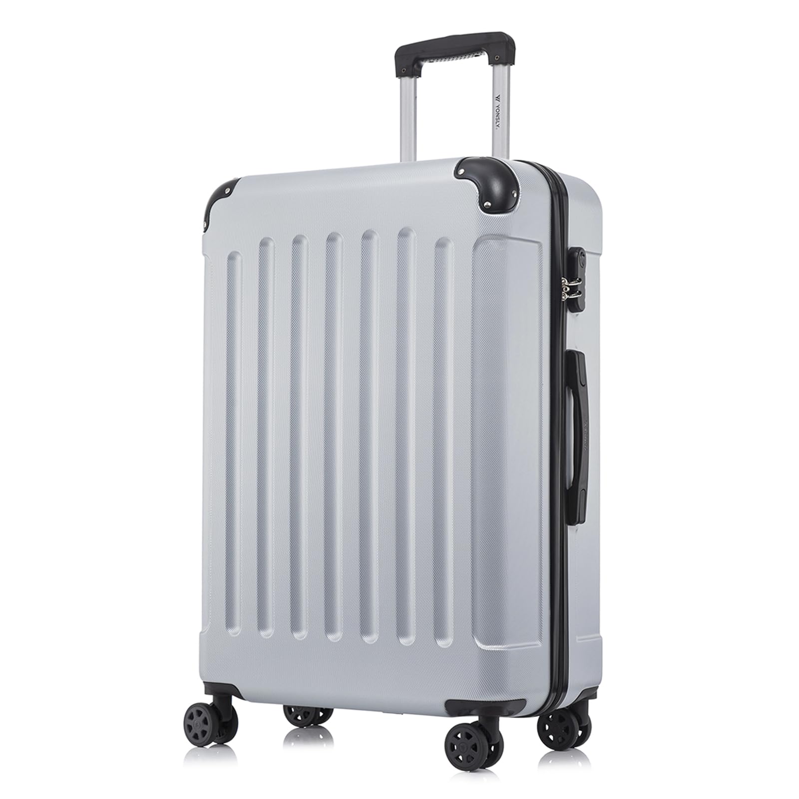 yonsly Koffer Suitcase, Trolley Reisekoffer, Rollkoffer Handgepäck mit 4 Rollen 360°, ABS Hartschalen, Sicherheitsschloss, Weicher Gummigriff, 210D-Futter