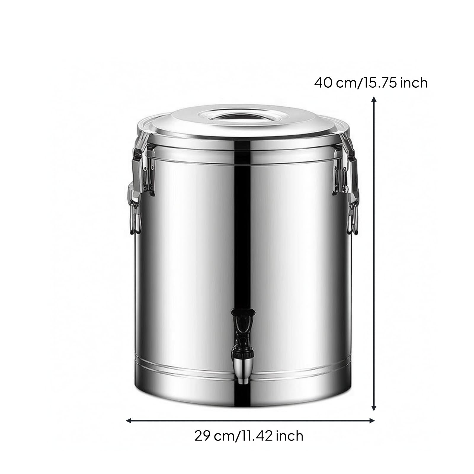 Dispensador de Bebidas Isotérmico Cubo Térmico Contenedor Térmico Olla Sopera Acero Inoxidable Resistente Mantiene Temperatura Extendida Adecuado para, 30L, Con Grifo