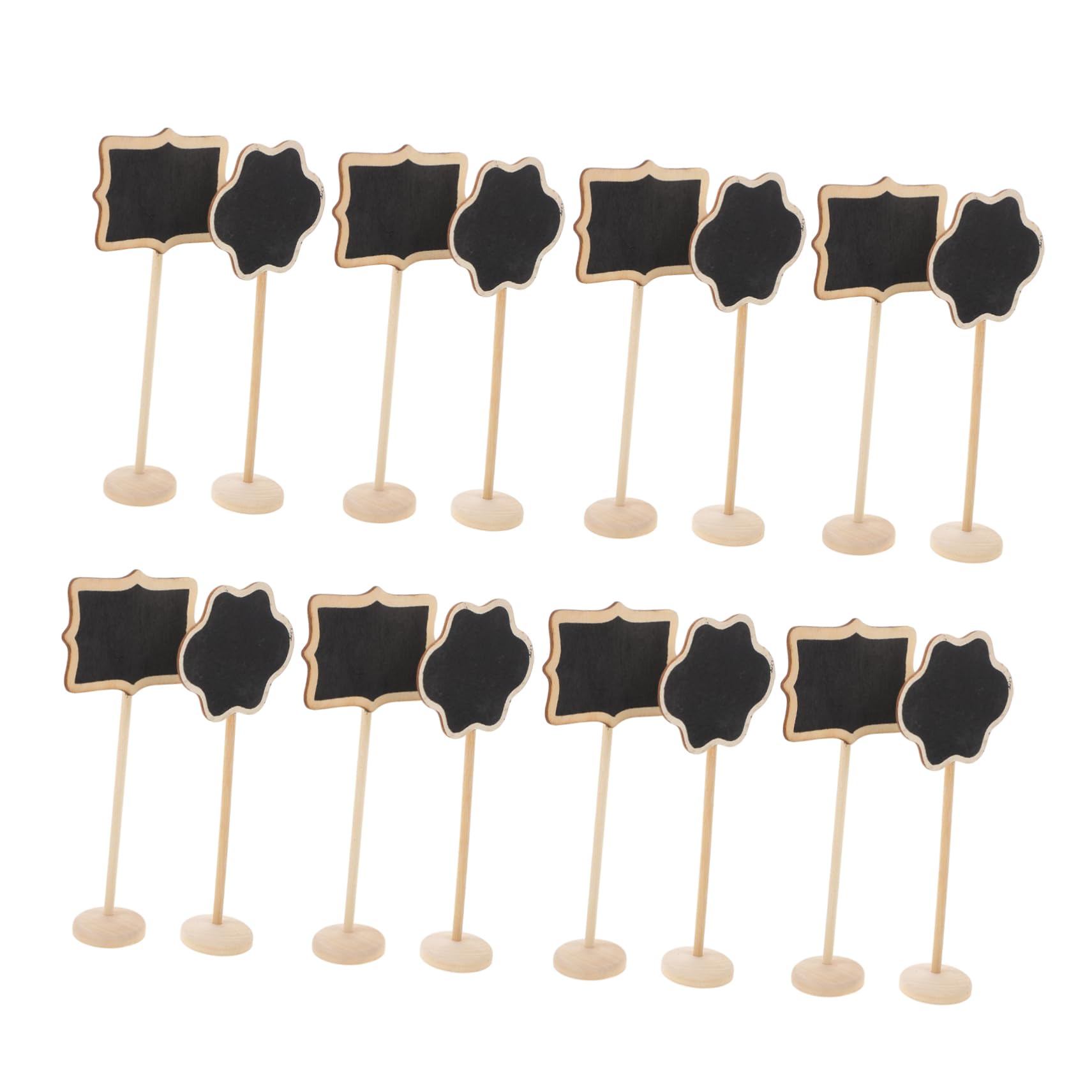 ARTIBETTER 16Pcs Mini Blackboard Decor Cute Standing Message Boards for Home Office Creative Birch Design for Messages Signs and Tabletop Decorations Random Styles