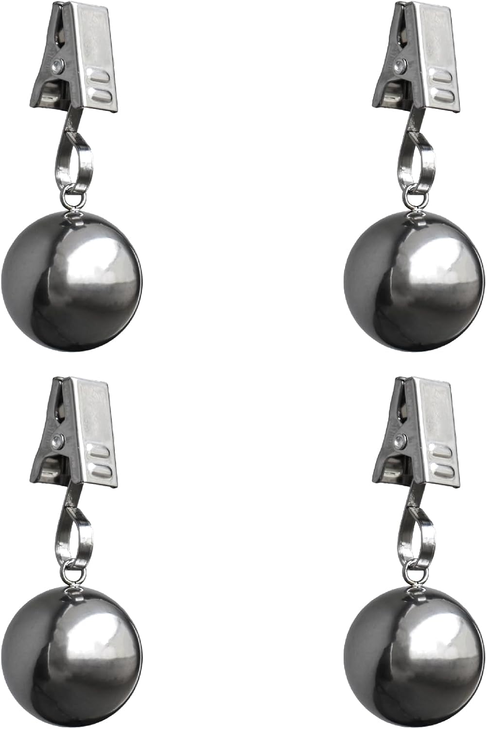 HillSpring Tablecloth Weights Extra Heavy 4 Pack Weights for Tablecloth Outdoor Rustproof Stainless Steel Balls with Clips Weights for Curtains Outdoor Picnic Table Flags 68 g