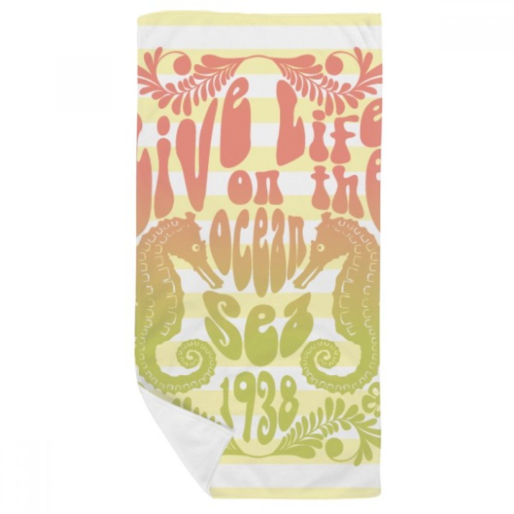 Débarbouillette douce multicolore hippocampe serviette de toilette 35x70