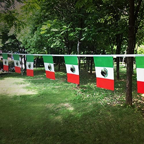 ANLEY United Mexican States String Pennant Banners, Patriotic Events 16th of September Mexican Independence Decoration Sports Bars - 33 Feet 38 Flags