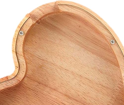 Miniatura 5 de rockible Alcancía de madera para ahorrar dinero, tarro en forma de corazón, caja decorativa de sombra para adultos, caja de monedas para dormitorio,