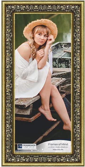 Crossroads Home Décor Picture Frame Set, Multi Pack, 3-5x7, for Instagram Photo Wall Gallery with Glass Picture Frame, Use for Picture Frames Collage with Your 5x7 Picture Frames - Walnut