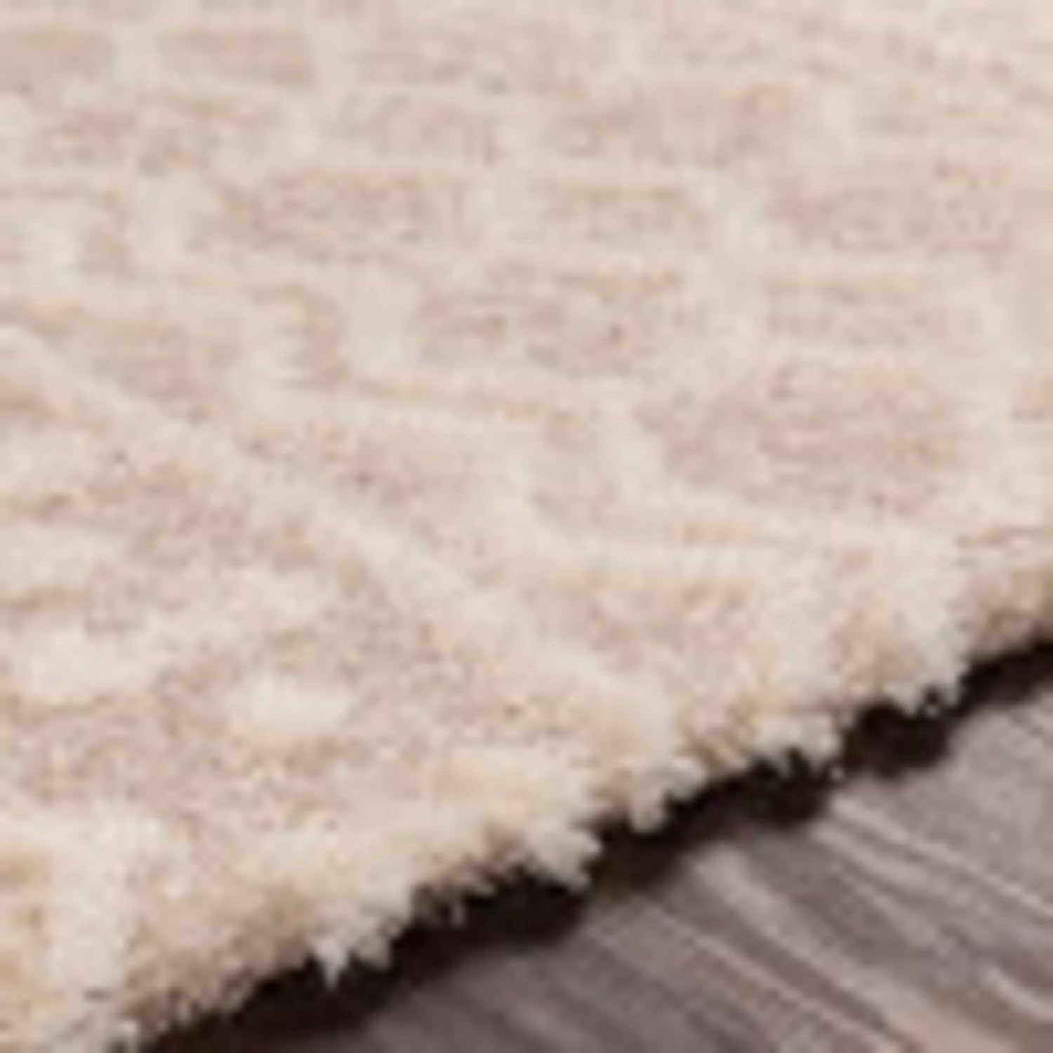Beige Plush Shag Runner Rug with Synthetic Fibers, 2'7" x 10'