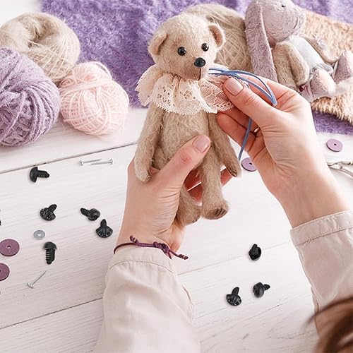 Miniatura 6 de GORGECRAFT 30 piezas de plástico mate para nariz de perro, nariz de perro, suministros para hacer animales de peluche