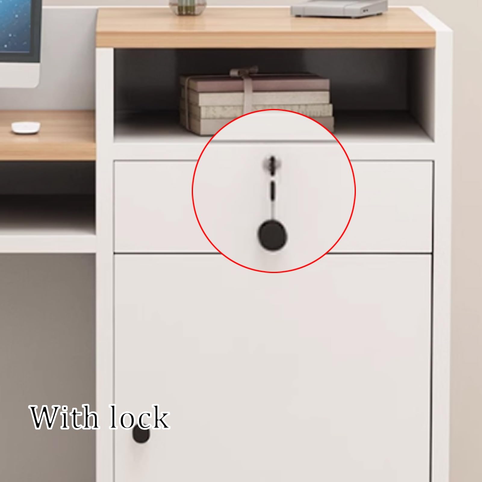 Recept Desk con vassoio per tastiera, bancone di benvenuto in legno con boohelf aperto, tavolo da ufficio nero, 90 x 50 x 100 cm, design moderno per aziende