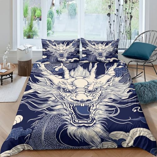 Housse de couette dragon 3D microfibre de qualité supérieure parure lit simple - 4
