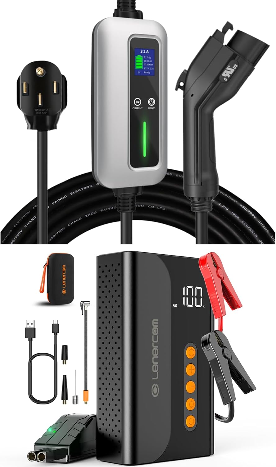 Level 2 EV Charger, 32Amp 240V Portable J1772 Electric Car