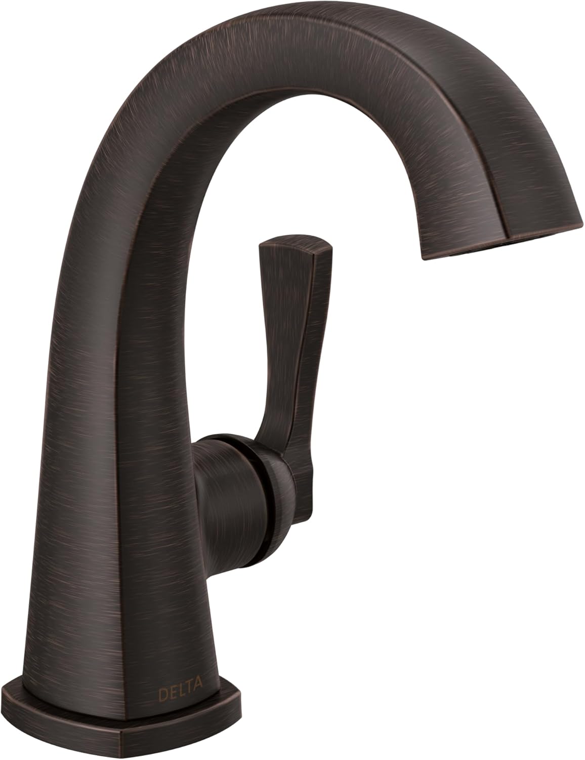Delta Stryke Oil Rubbed Bronze Bathroom Faucet 1 Hole, Single Hole Bathroom Sink Faucet for Vanity, Metal Push-Pop Drain Assembly, Venetian Bronze 577-RBMPU-DST