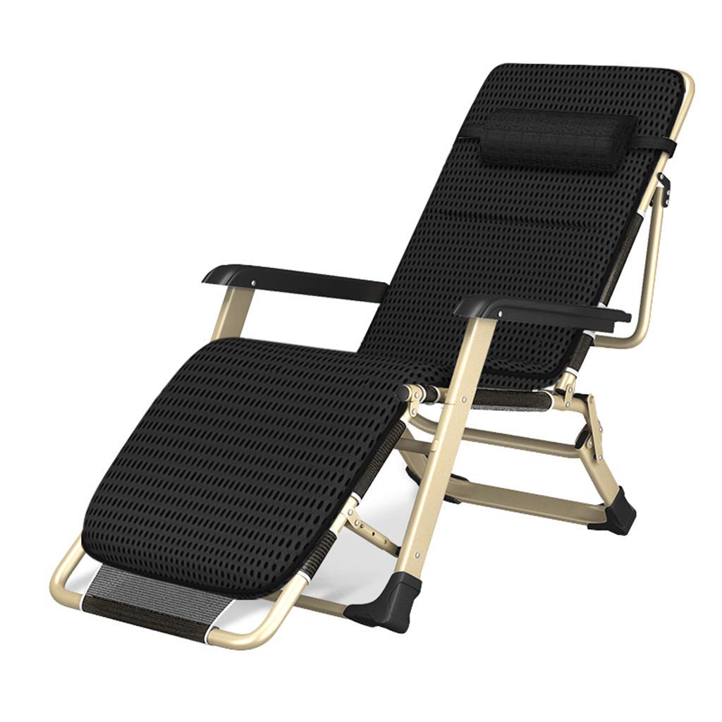 Chaise longue d'extérieur pour le dos | Fauteuil relax de jardin noir