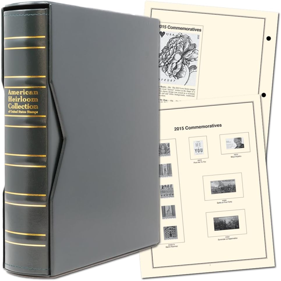 Generic Mystic's Hingeless American Heirloom Stamp Album with Slipcase, Volume 9: 2015-21, Green