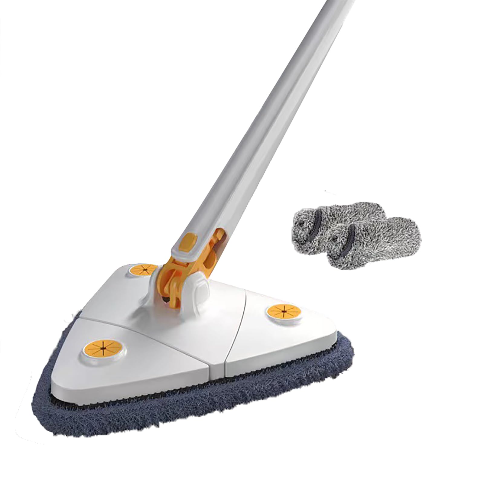 Wysuwany mop z mikrofibry z samonościeralnym, płaskim środkiem do czyszczenia podłóg do twardego drewna, laminatu i płytek, zmywalny i wielokrotnego użytku, zawiera 4 arkusze czyszczące