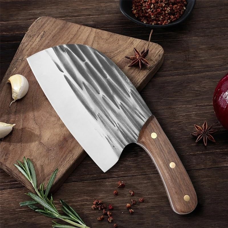 Meat Cleaver,Cleaver Knife Forged 5Cr15Mov Stainless Steel Kitchen Chef Knives Meat Fish Vegetables Sliced Professional Chinese Butcher Cleaver Knife (Color : Knife B)