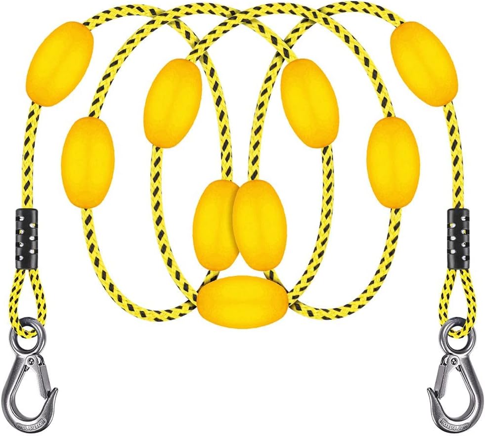 SELEWARE Multi-Length Boat Tow Rope and Harness with Stainless Steel Hooks, Floats & Soft Handle, for Tubing, Water Skiing, Wakeboarding (24/26/65/75 ft Options)