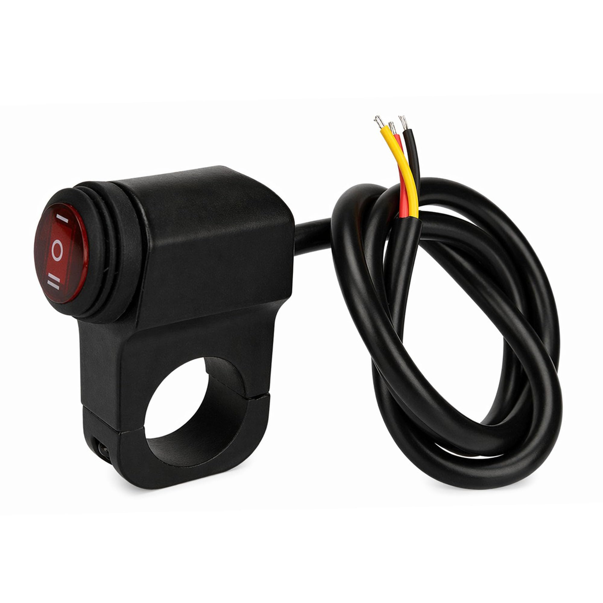 Ramanta Motorcycle Handlebar ON-OFF-ON Switch | 12V DC CNC Cast Aluminum | Waterproof 3 Way Function | Light Control Handlebar Mounting Switch Universal for All Motorcycle & Bikes (Pack of 1)-image-22