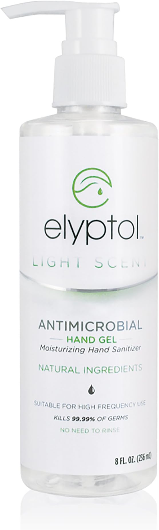 Elyptol Natural Antimicrobial Hand Sanitizer Gel | Dual Action Moisturizer and Sanitizer Formulated with Eucalyptus Oil & Kills 99.9999% of Germs | 8oz Bottle, (Pack of 6)