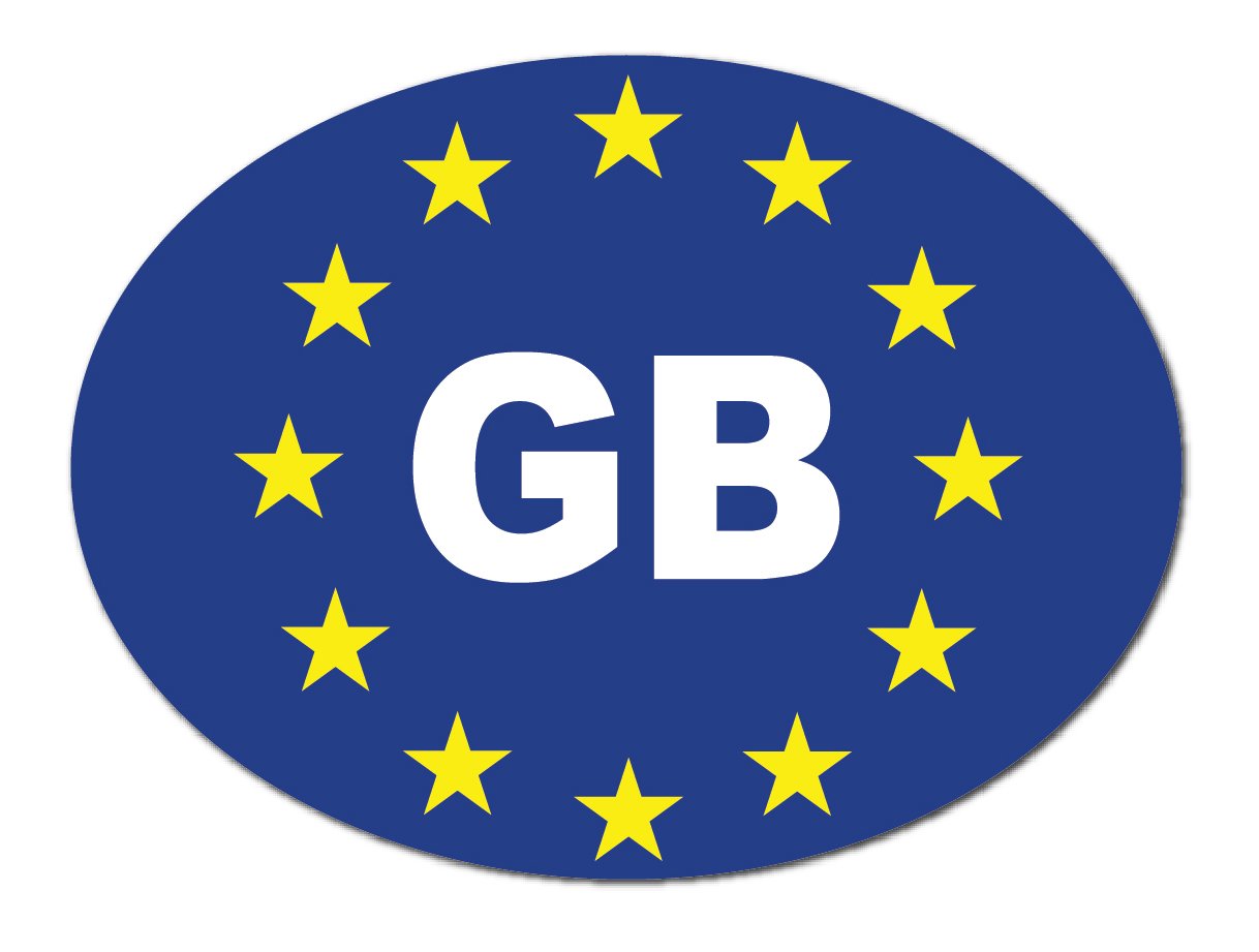 Landing Designs Blue Gb Euro Car Stickers Oval Self Adhesive Vinyl For Car Van Lorry
