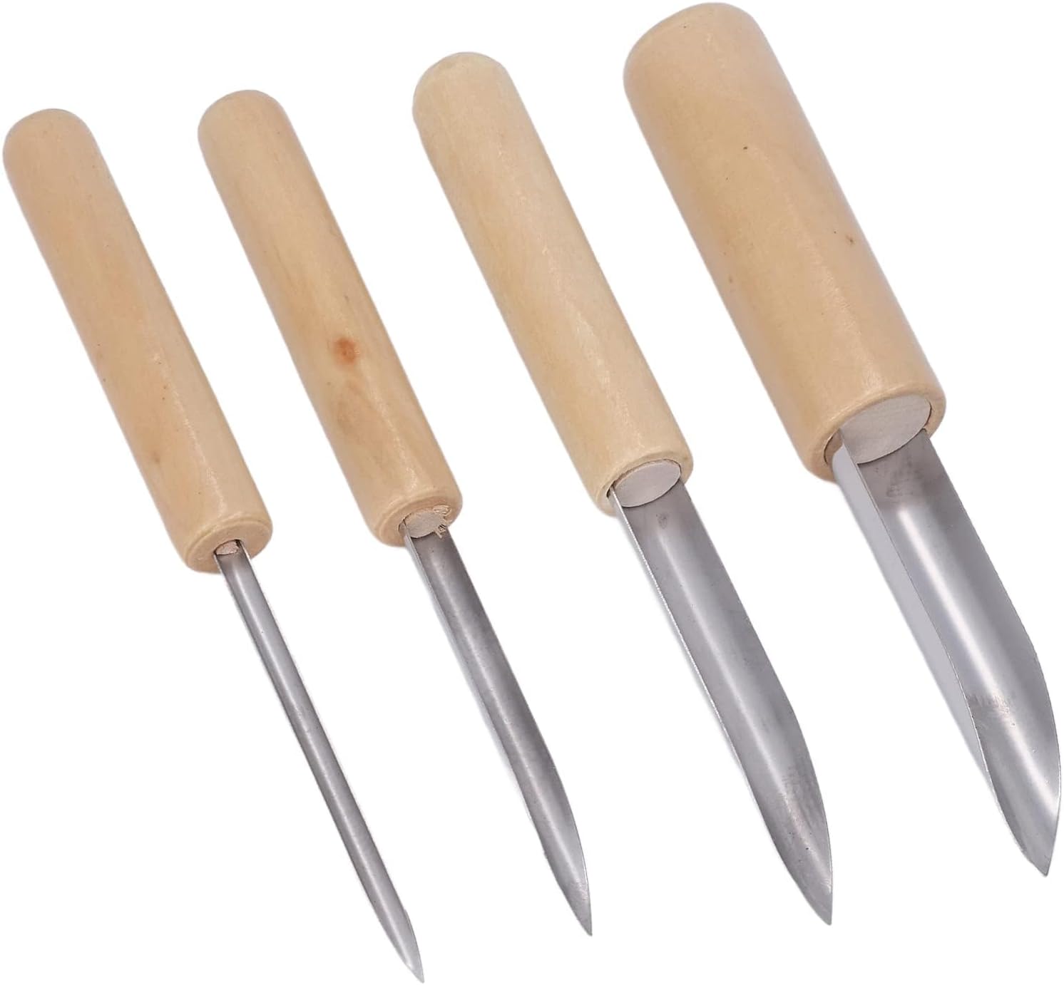 Céramique Boule Outils Poterie OFKPO Lot 4 - Perforateurs Demi-rond Pour Argile, Céramique - Acier Inoxydable - Manche Bois Sculpture Modelage Terre