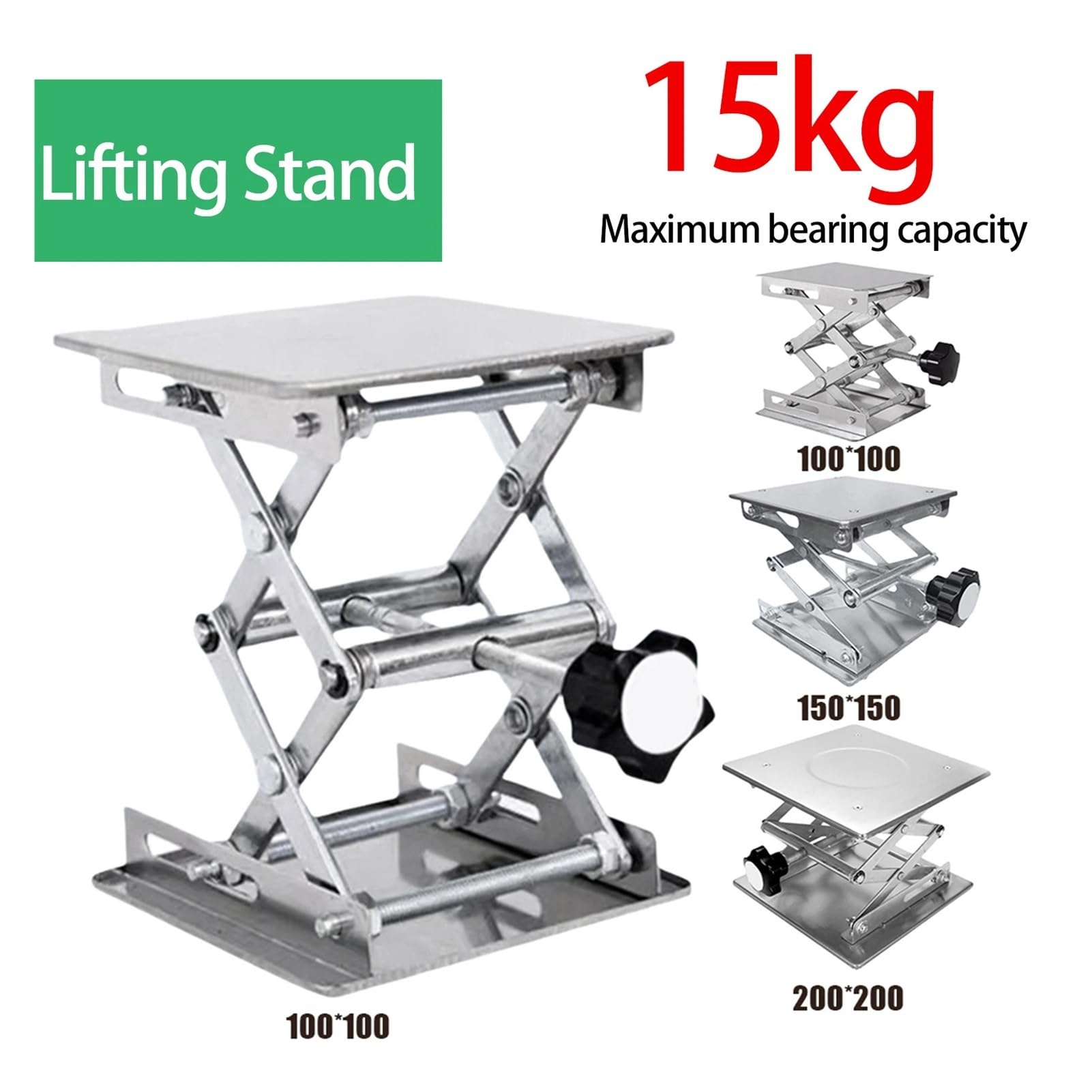 Tavolo elevatore a forbice per la lavorazione del legno, altezza regolabile, per banco da lavoro da laboratorio e router, strumenti da falegnameria (100 x 100 cm)
