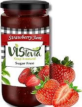 Vistevia Sugar Free Strawberry Jam, Diabetic and Keto Friendly - Sweetened Naturally with Stevia, More Than 60% Strawberries Content - Tastes Delicious - Pack Of 1 (420GM)