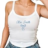Personalized Embroidered Bride Tank Top, Custom Mrs. Last Name, Wedding Gifts for Bride, Bridal Shower, Bachelorette Party Gifts, Engagement Engaged Gift