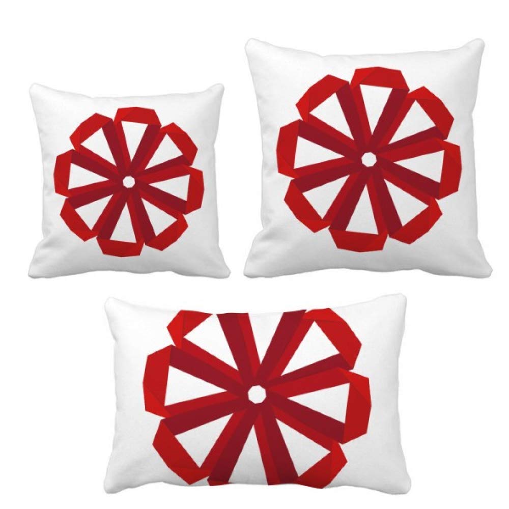 Housse de coussin fleur de Noël rouge abstraite DIYthinker salon